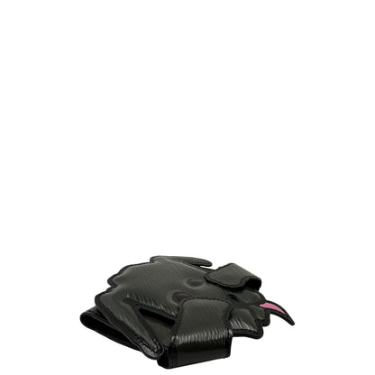 LOUIS VUITTON BLACK CALFSKIN DOG CARD HOLDER