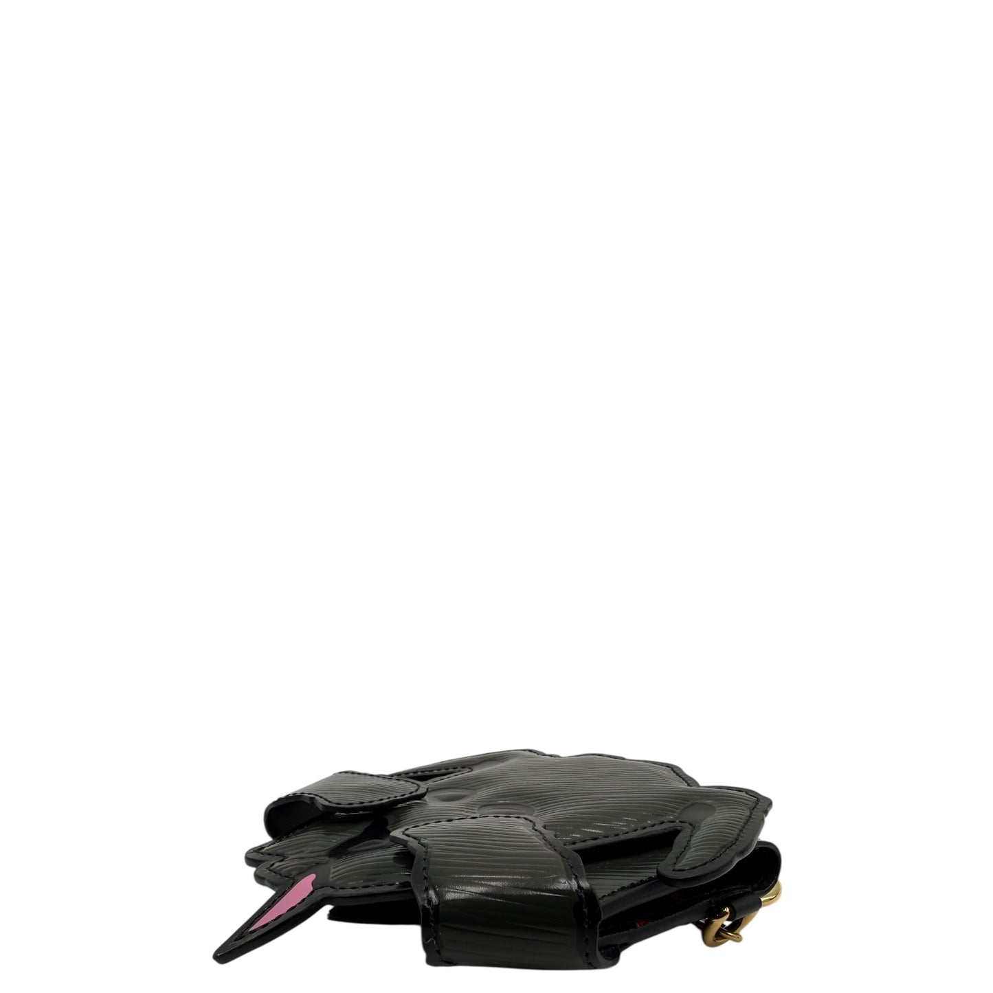 LOUIS VUITTON BLACK CALFSKIN DOG CARD HOLDER