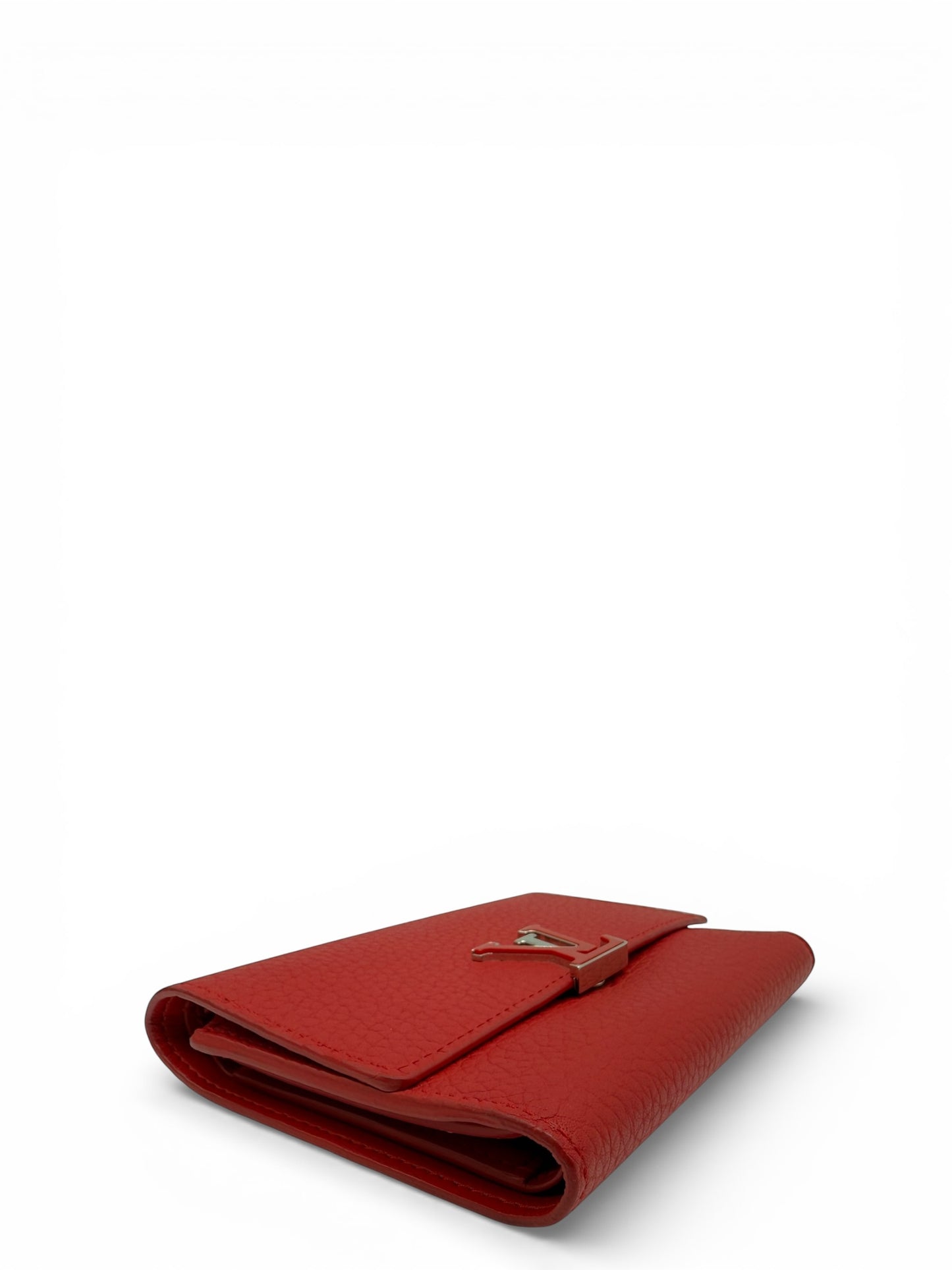 LOUIS VUITTON CAPUCINES RED CALFSKIN SHORT WALLET