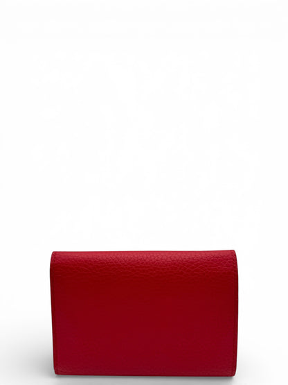 LOUIS VUITTON CAPUCINES RED CALFSKIN SHORT WALLET