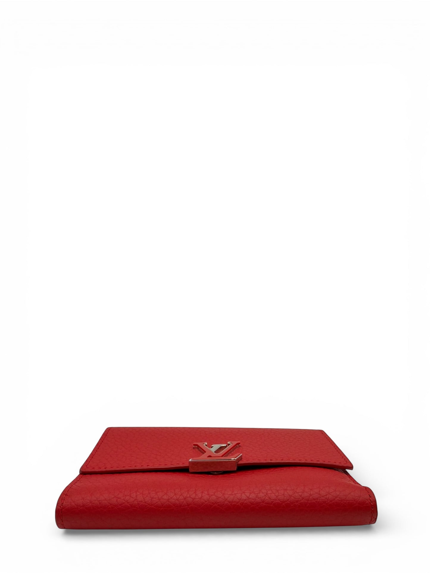 LOUIS VUITTON CAPUCINES RED CALFSKIN SHORT WALLET