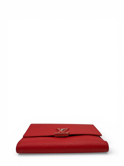 LOUIS VUITTON CAPUCINES RED CALFSKIN SHORT WALLET