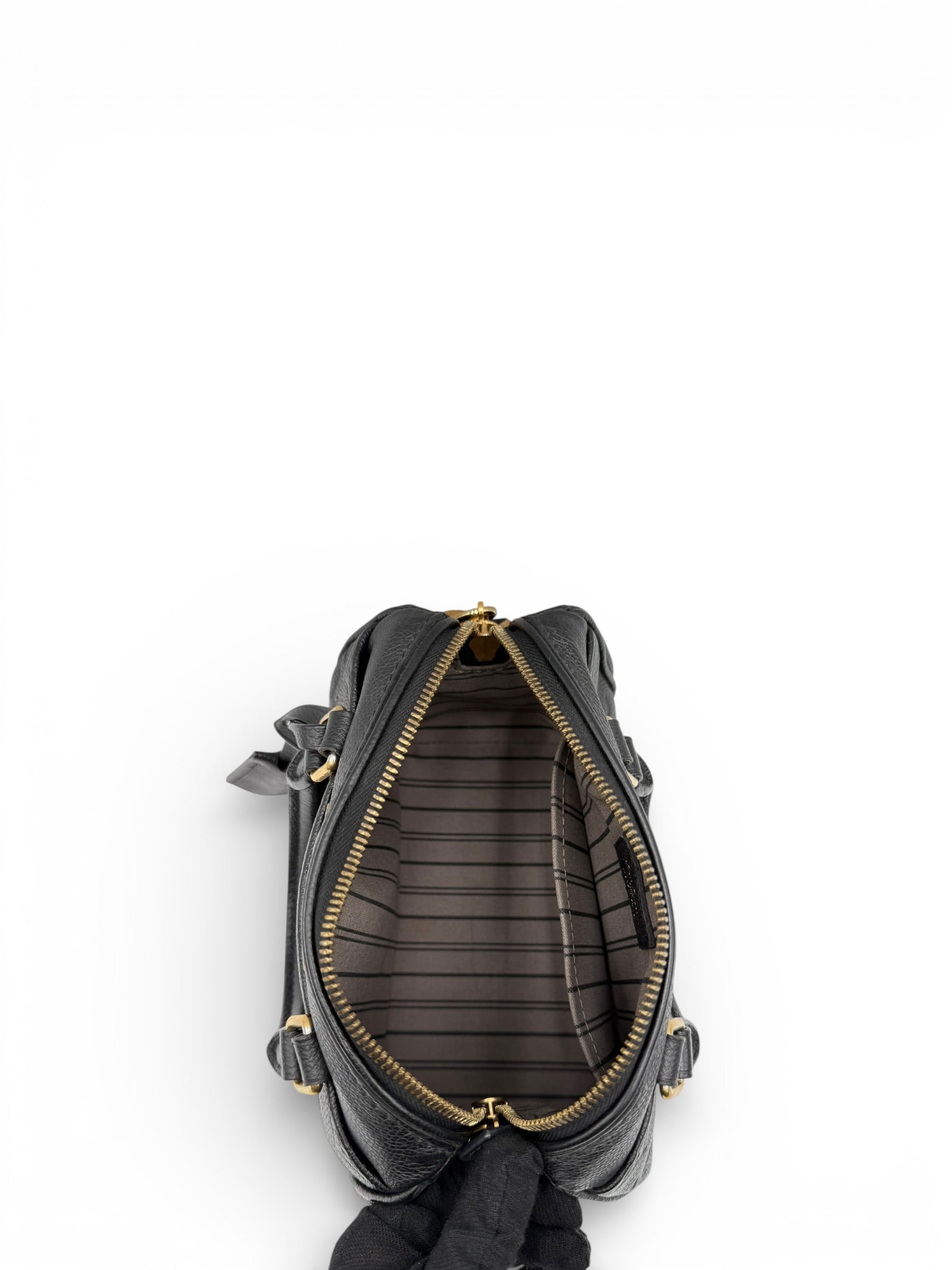 LOUIS VUITTON SPEEDY 20 BLACK CALFSKIN SHOULDER BAG