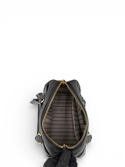 LOUIS VUITTON SPEEDY 20 BLACK CALFSKIN SHOULDER BAG