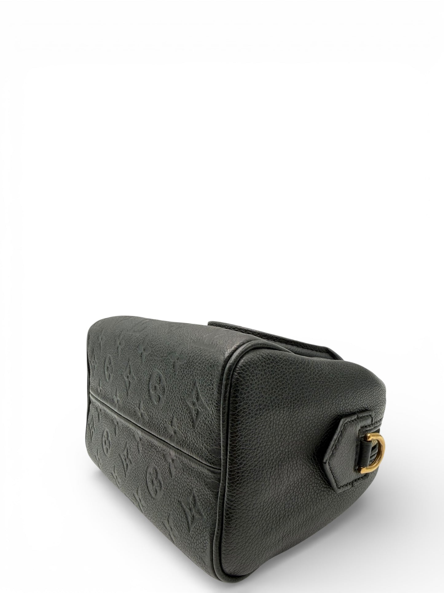 LOUIS VUITTON SPEEDY 20 BLACK CALFSKIN SHOULDER BAG