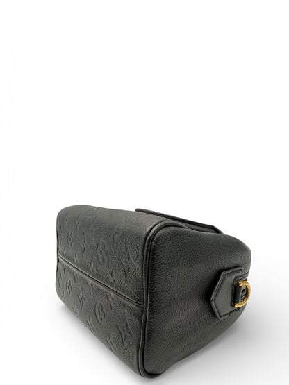LOUIS VUITTON SPEEDY 20 BLACK CALFSKIN SHOULDER BAG