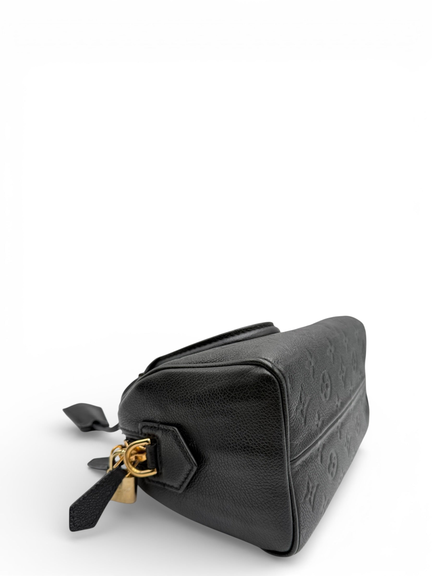 LOUIS VUITTON SPEEDY 20 BLACK CALFSKIN SHOULDER BAG