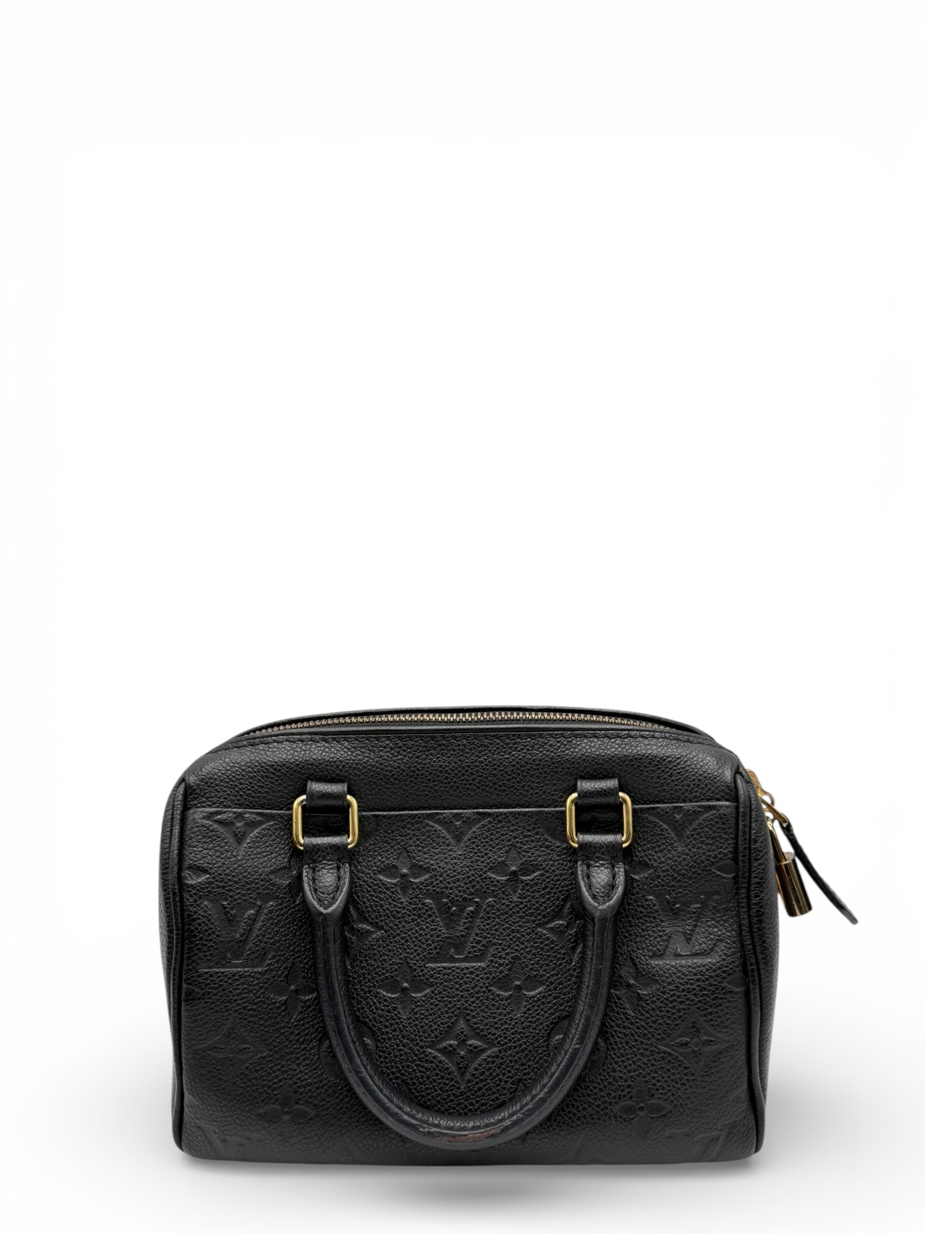 LOUIS VUITTON SPEEDY 20 BLACK CALFSKIN SHOULDER BAG