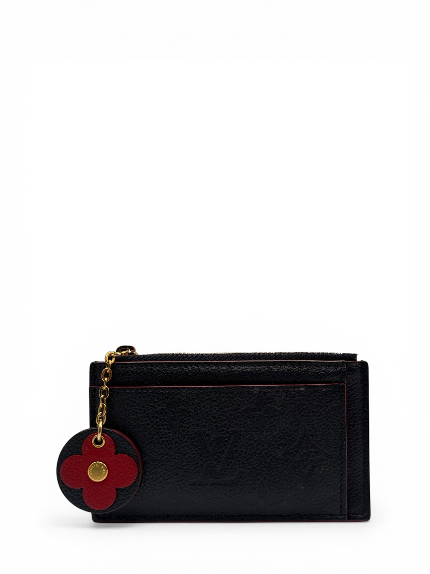 LOUIS VUITTON KEY POUCH (CLES) MONOGRAM EMPREINTE LEATHER NAVY
