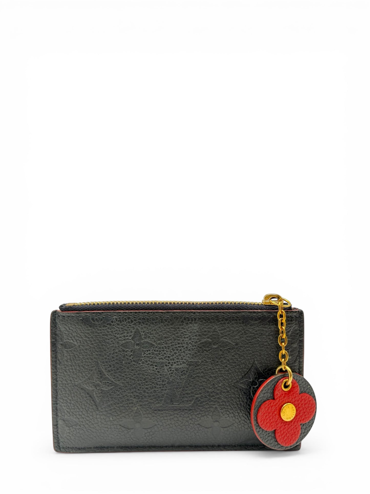 LOUIS VUITTON KEY POUCH (CLES) MONOGRAM EMPREINTE LEATHER NAVY
