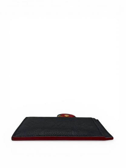 LOUIS VUITTON KEY POUCH (CLES) MONOGRAM EMPREINTE LEATHER NAVY