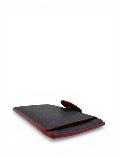 LOUIS VUITTON KEY POUCH (CLES) MONOGRAM EMPREINTE LEATHER NAVY