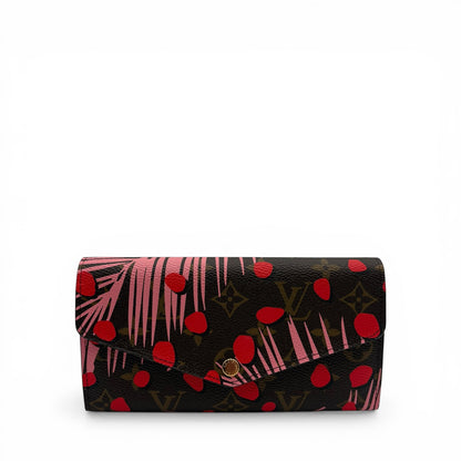 LOUIS VUITTON MONOGRAM JUNGLE DOTS SARAH WALLET SUGAR PINK POPPY