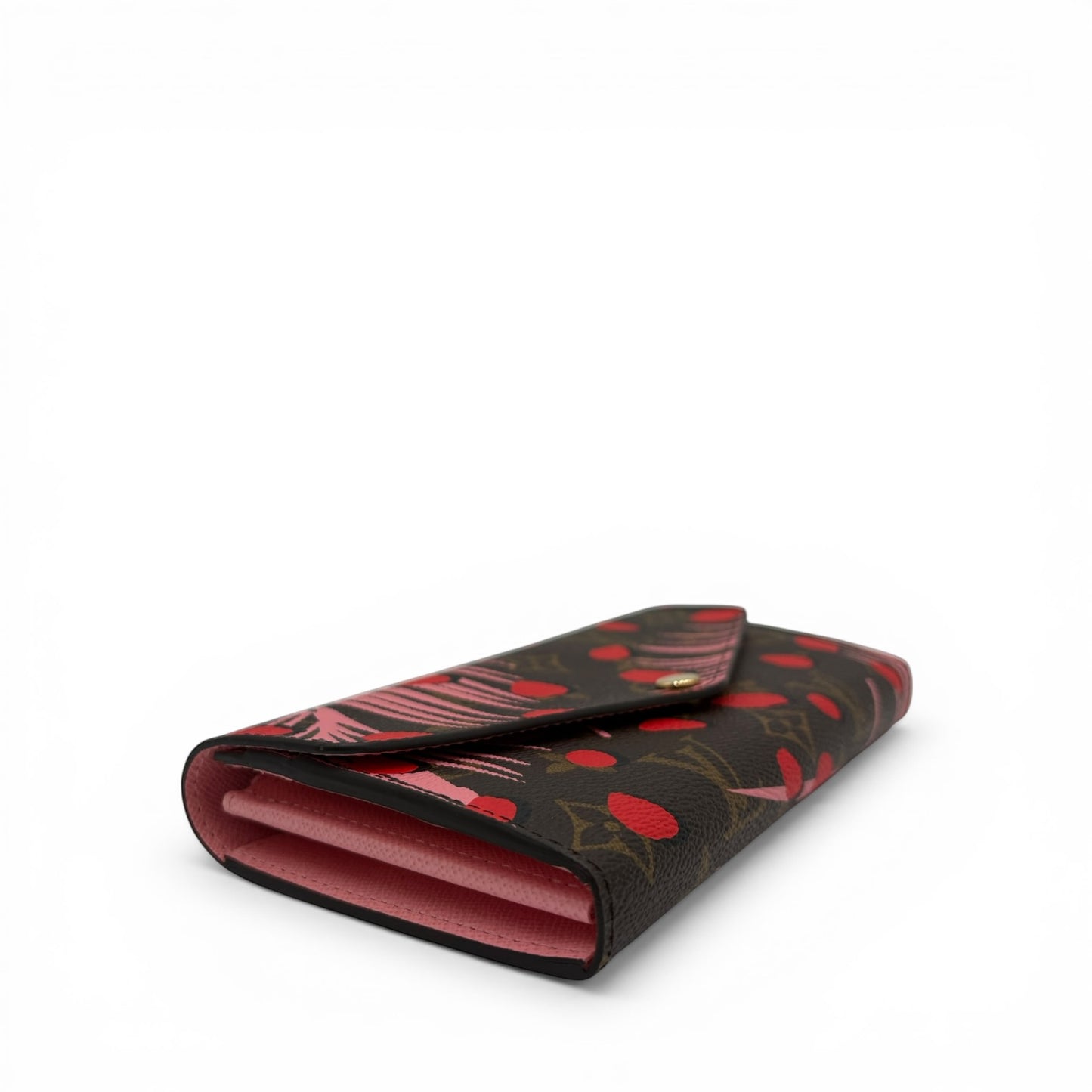 LOUIS VUITTON MONOGRAM JUNGLE DOTS SARAH WALLET SUGAR PINK POPPY