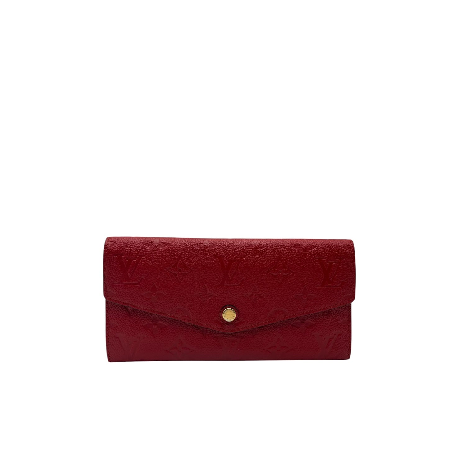 LOUIS VUITTON RED LEATHER MONOGRAM WALLET