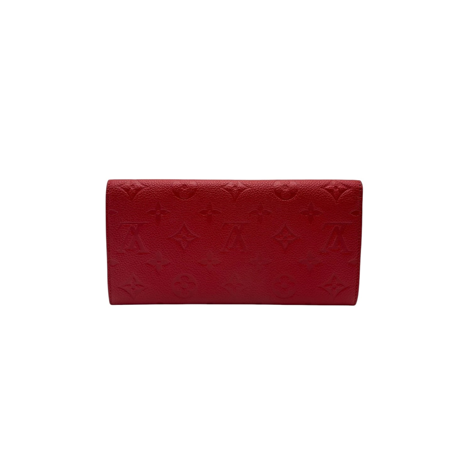 LOUIS VUITTON RED LEATHER MONOGRAM WALLET