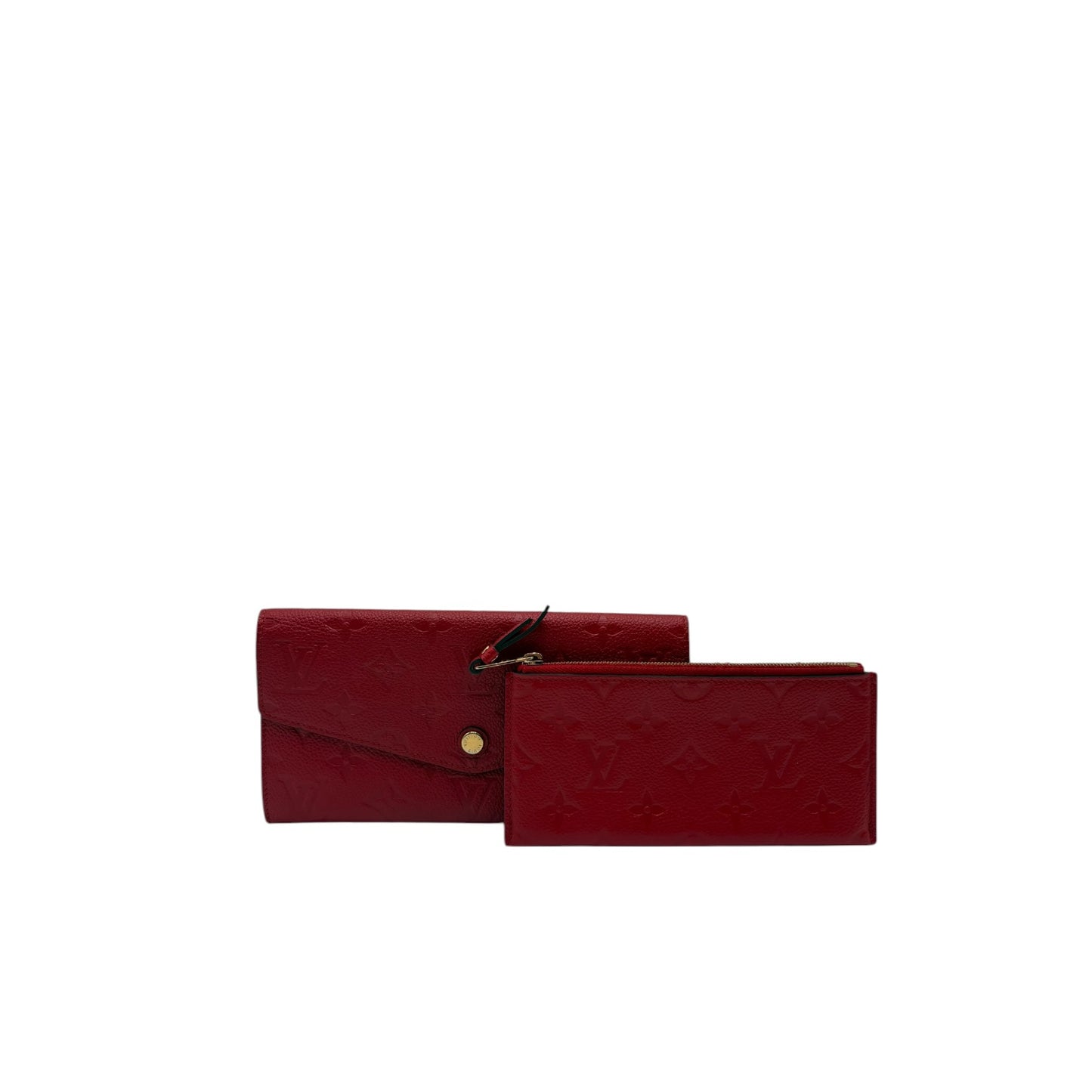 LOUIS VUITTON RED LEATHER MONOGRAM WALLET