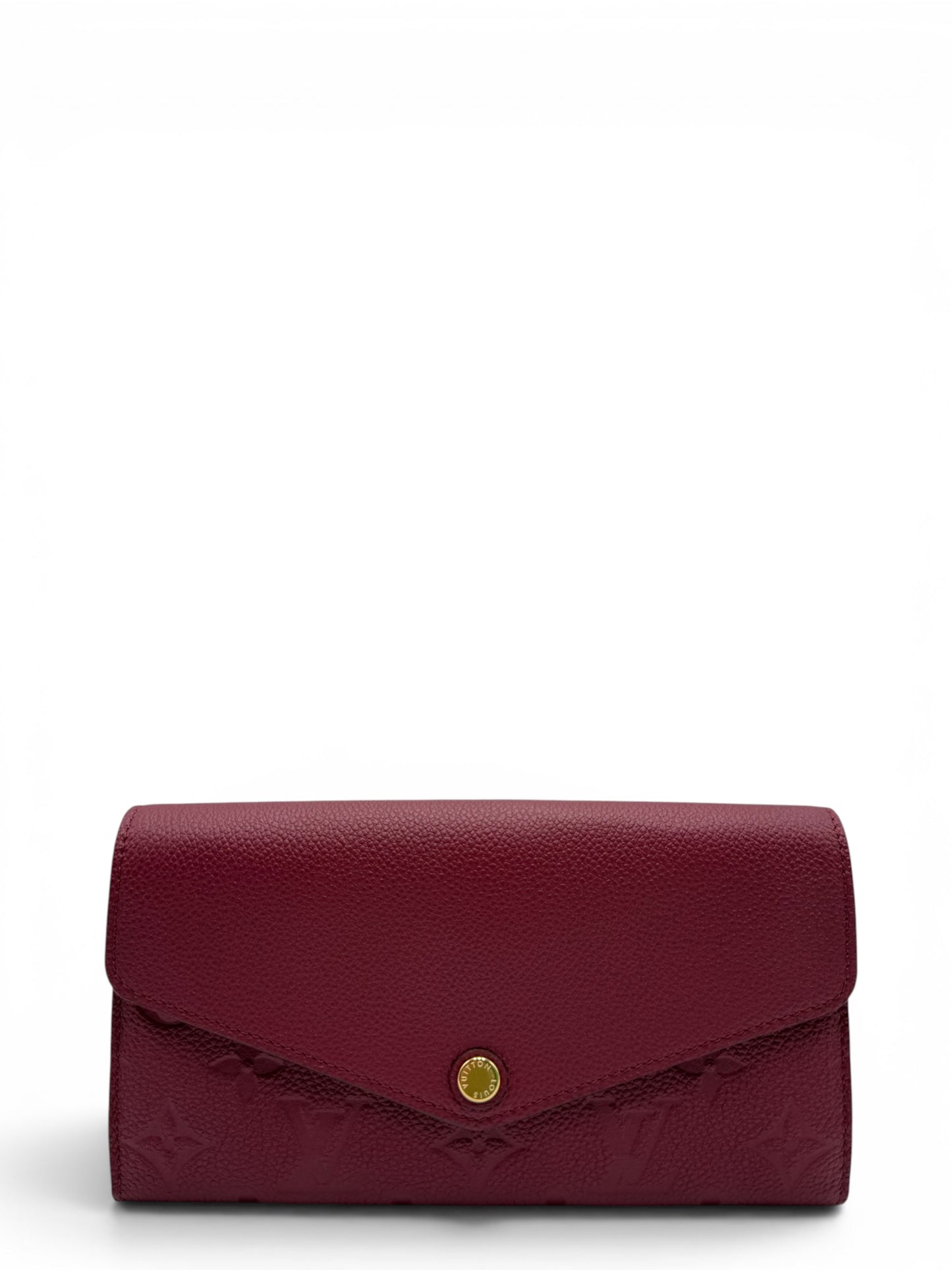 LOUIS VUITTON EMPREINTE LEATHER SARAH WALLET BURGUNDY