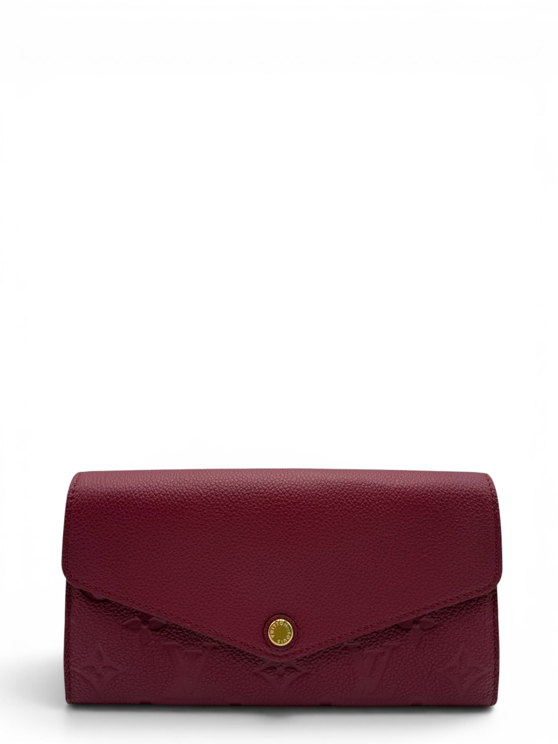LOUIS VUITTON EMPREINTE LEATHER SARAH WALLET BURGUNDY