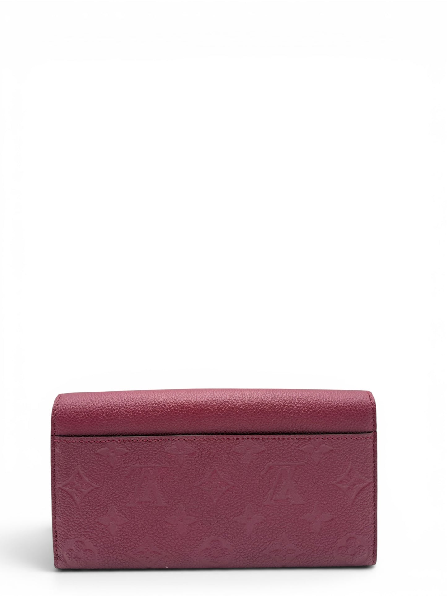 LOUIS VUITTON EMPREINTE LEATHER SARAH WALLET BURGUNDY