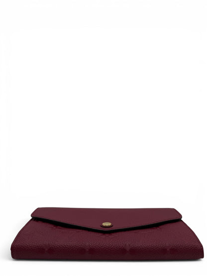 LOUIS VUITTON EMPREINTE LEATHER SARAH WALLET BURGUNDY