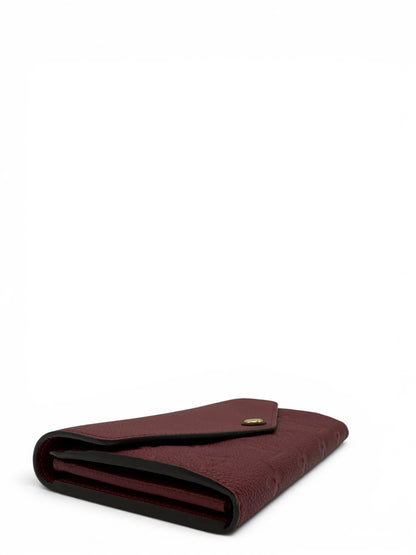 LOUIS VUITTON EMPREINTE LEATHER SARAH WALLET BURGUNDY