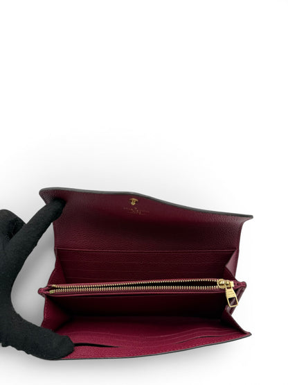 LOUIS VUITTON EMPREINTE LEATHER SARAH WALLET BURGUNDY