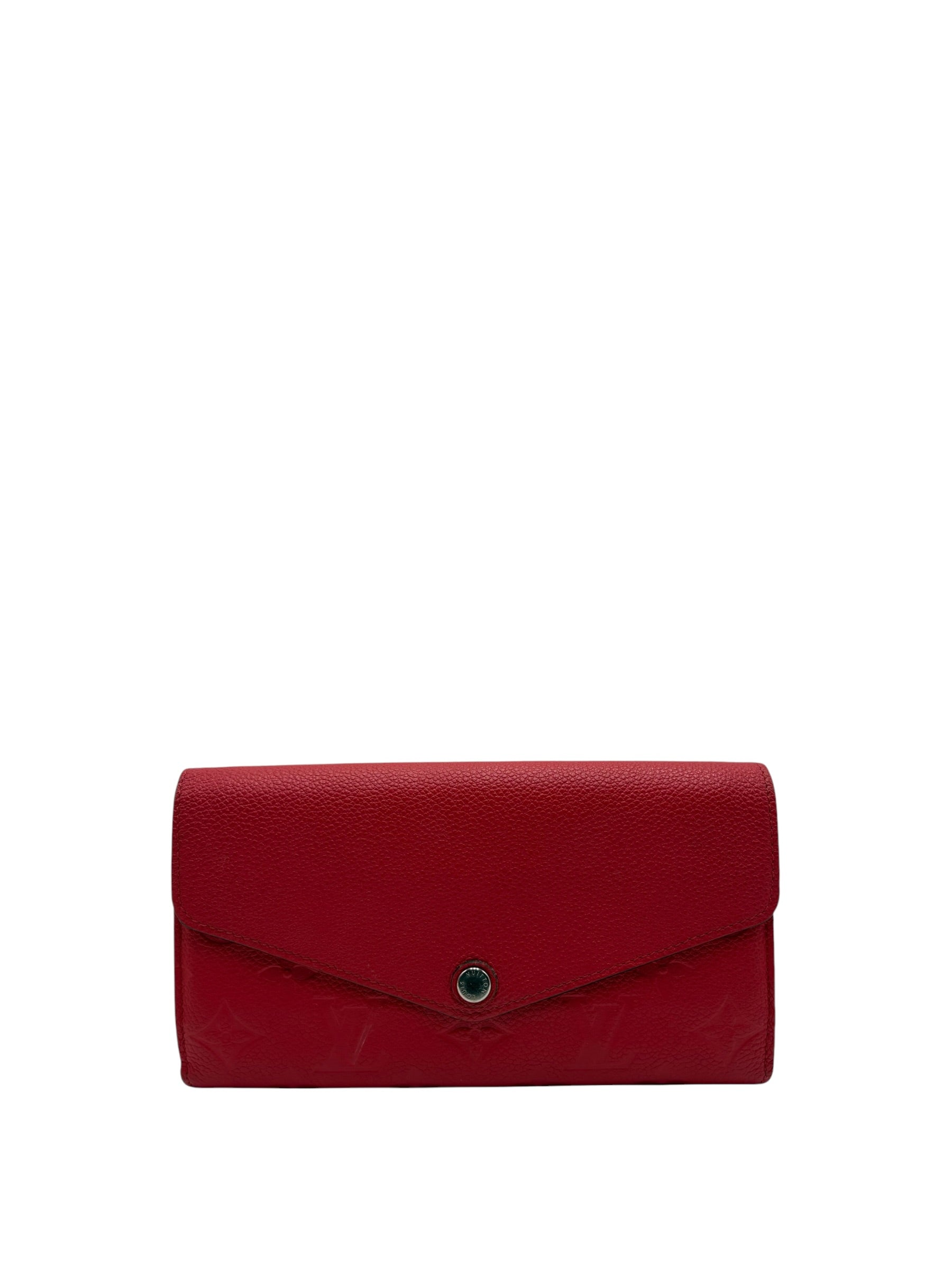 LOUIS VUITTON RED CALFSKIN LEATHER WALLET