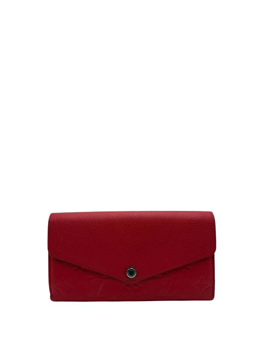 LOUIS VUITTON RED CALFSKIN LEATHER WALLET