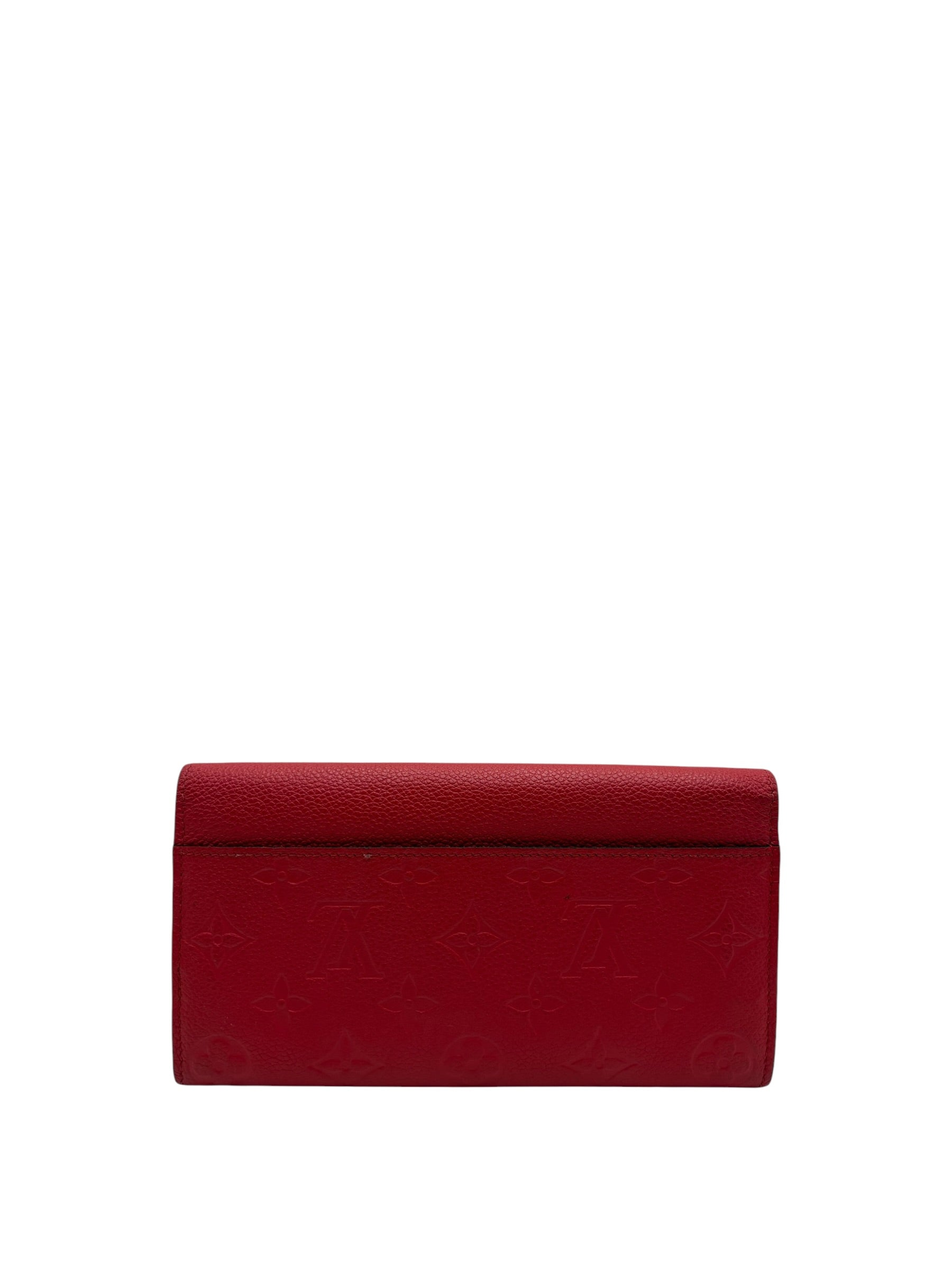 LOUIS VUITTON RED CALFSKIN LEATHER WALLET