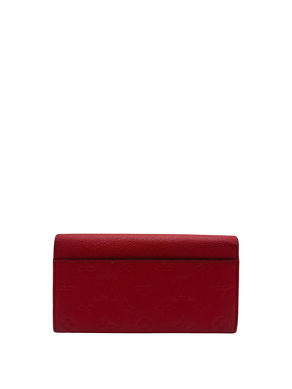 LOUIS VUITTON RED CALFSKIN LEATHER WALLET