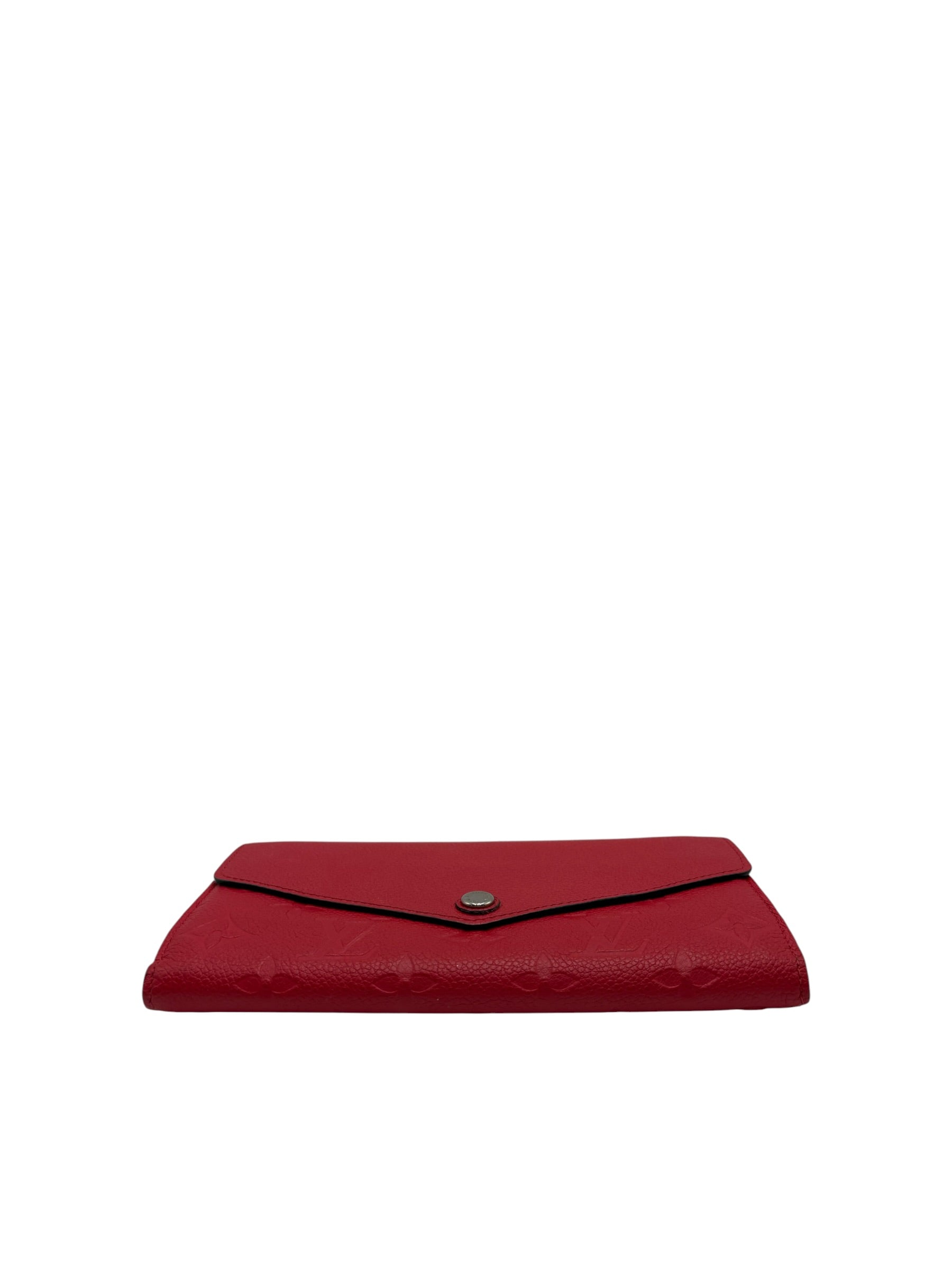 LOUIS VUITTON RED CALFSKIN LEATHER WALLET