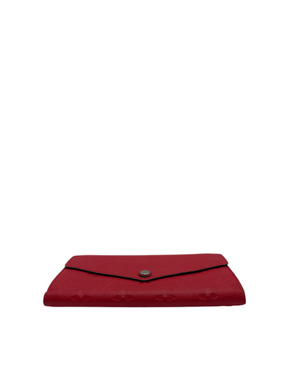 LOUIS VUITTON RED CALFSKIN LEATHER WALLET