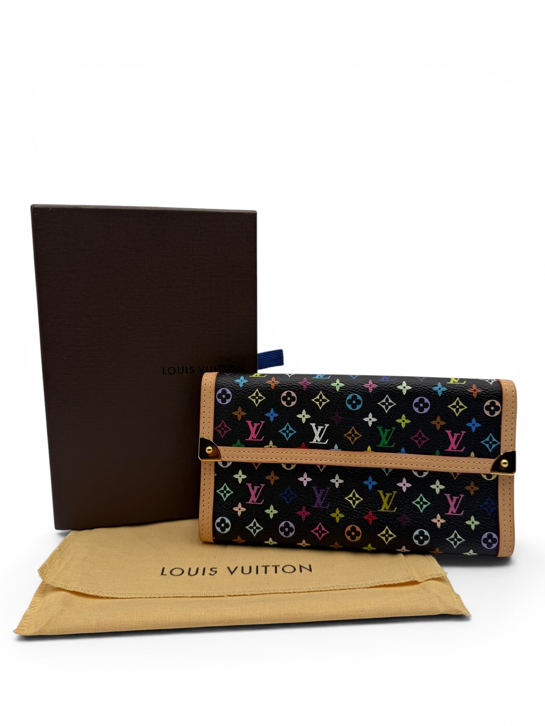 LOUIS VUITTON BLACK MULTICOLOR MONOGRAM CANVAS WALLET
