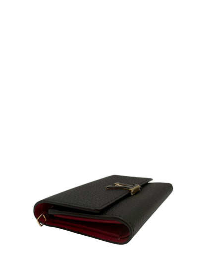 LOUIS VUITTON TAURILLON CAPUCINES COMPACT WALLET BLACK