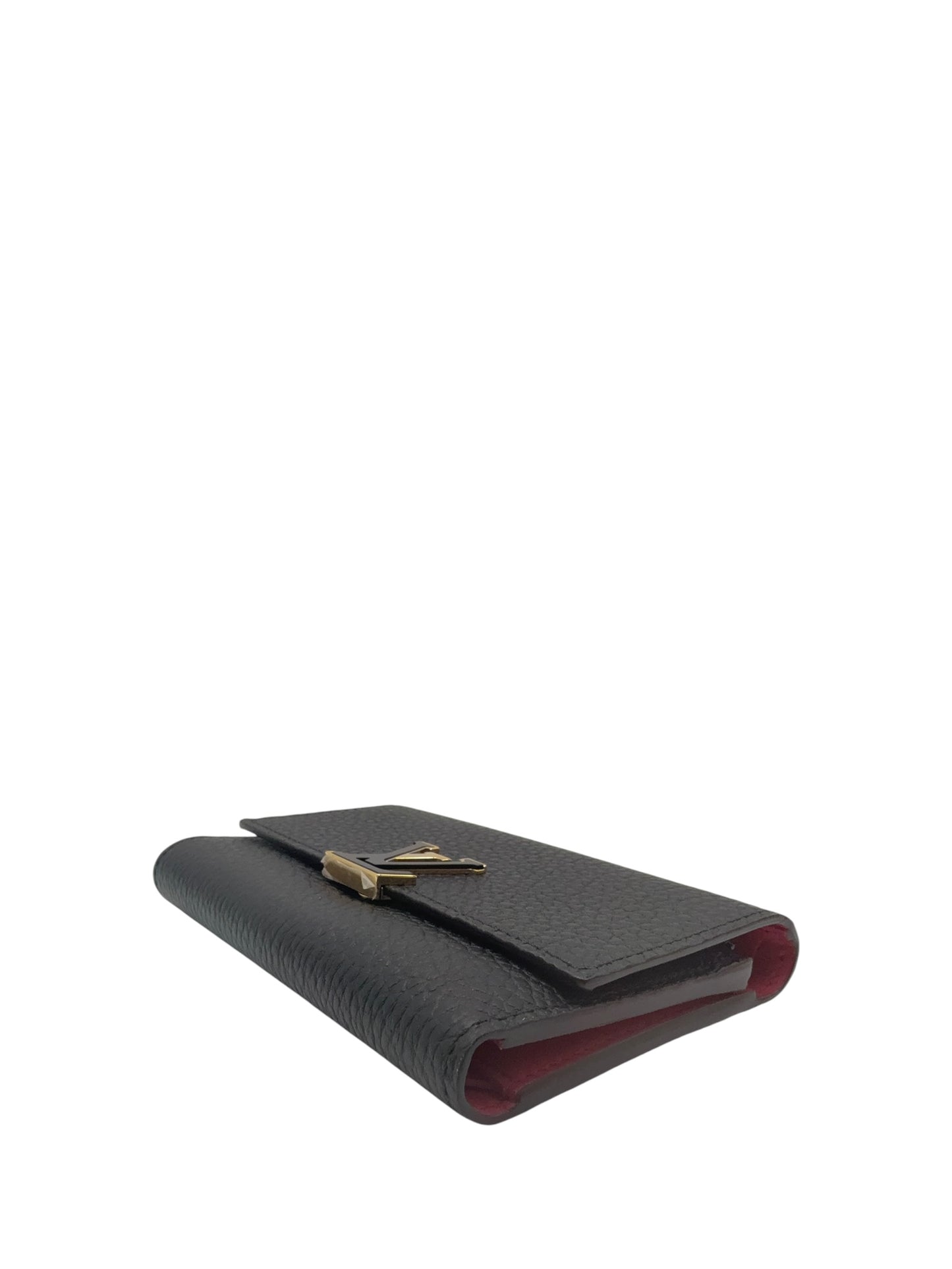 LOUIS VUITTON TAURILLON CAPUCINES COMPACT WALLET BLACK