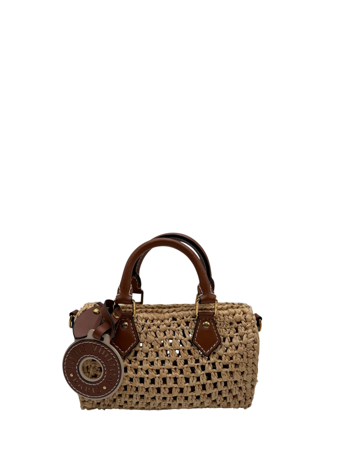 LOUIS VUITTON RAFFIA NANO SPEEDY NATURAL TAN