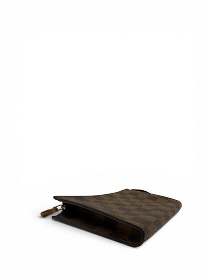 LOUIS VUITTON TOILETRY POUCH 15 IN DAMIER EBENE CANVAS