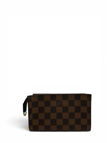 LOUIS VUITTON TOILETRY POUCH 15 IN DAMIER EBENE CANVAS