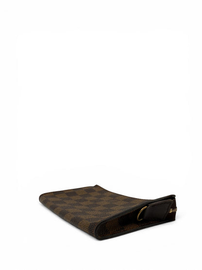 LOUIS VUITTON TOILETRY POUCH 15 IN DAMIER EBENE CANVAS