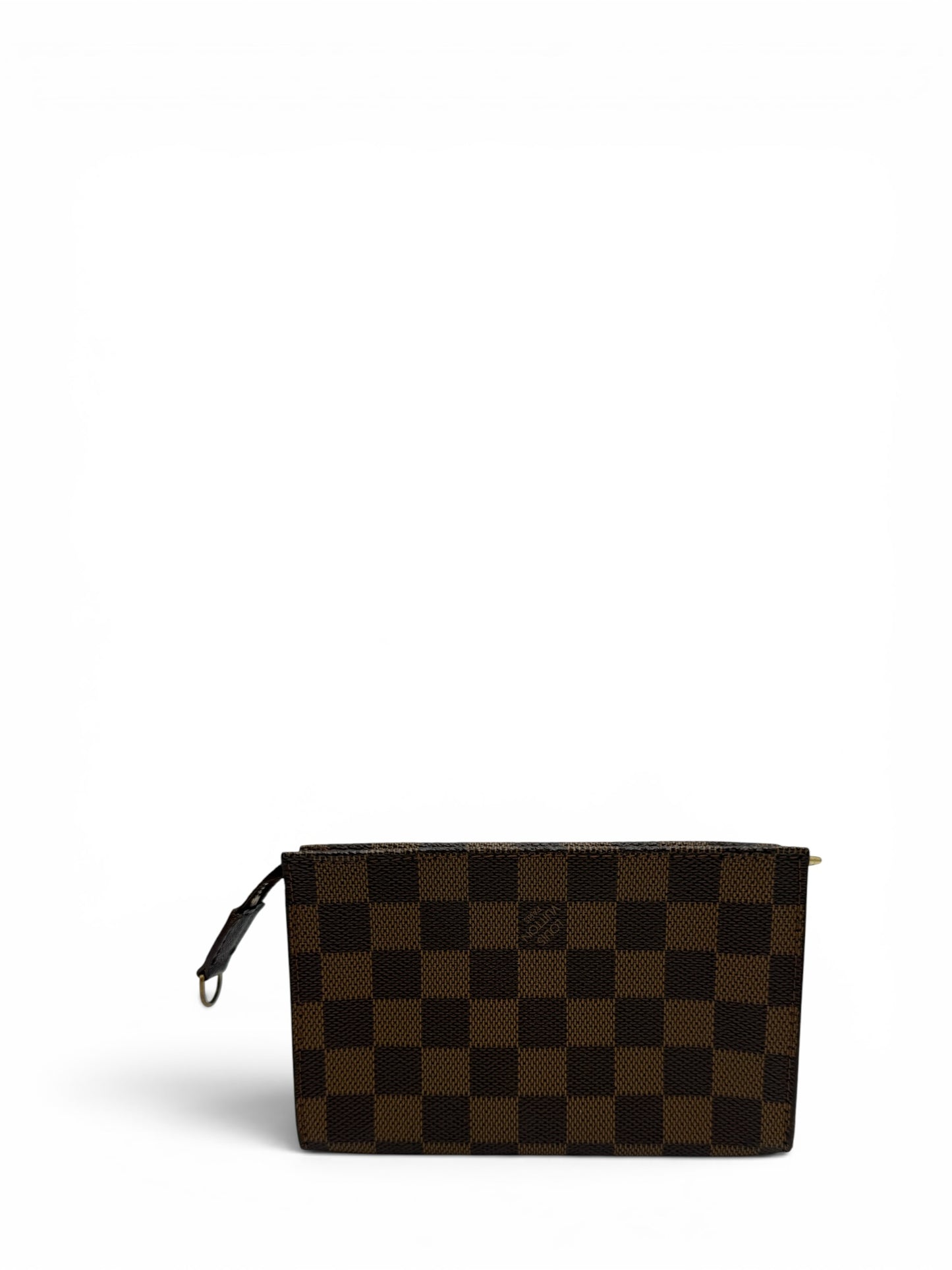 LOUIS VUITTON TOILETRY POUCH 15 IN DAMIER EBENE CANVAS