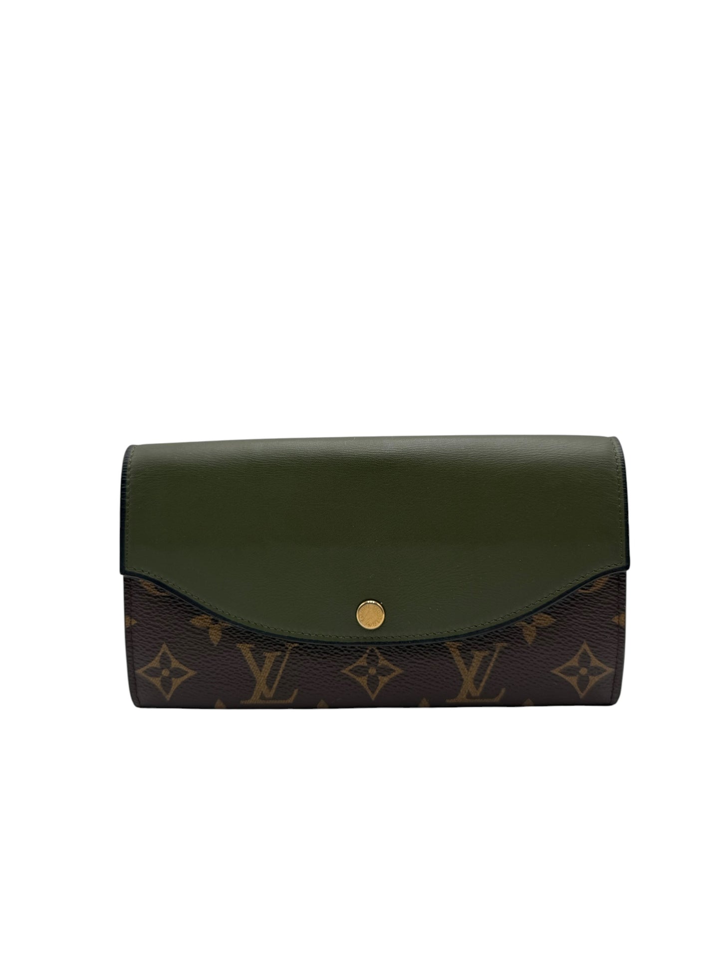 LOUIS VUITTON SARAH CALFSKIN WALLET IN OLIVE GREEN