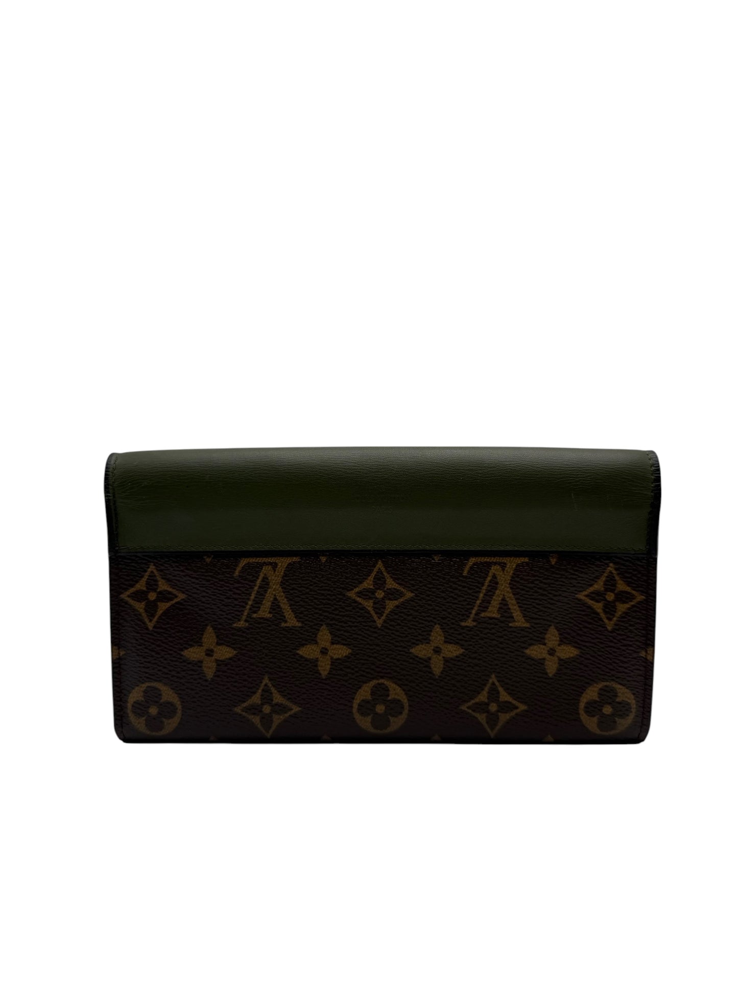 LOUIS VUITTON SARAH CALFSKIN WALLET IN OLIVE GREEN