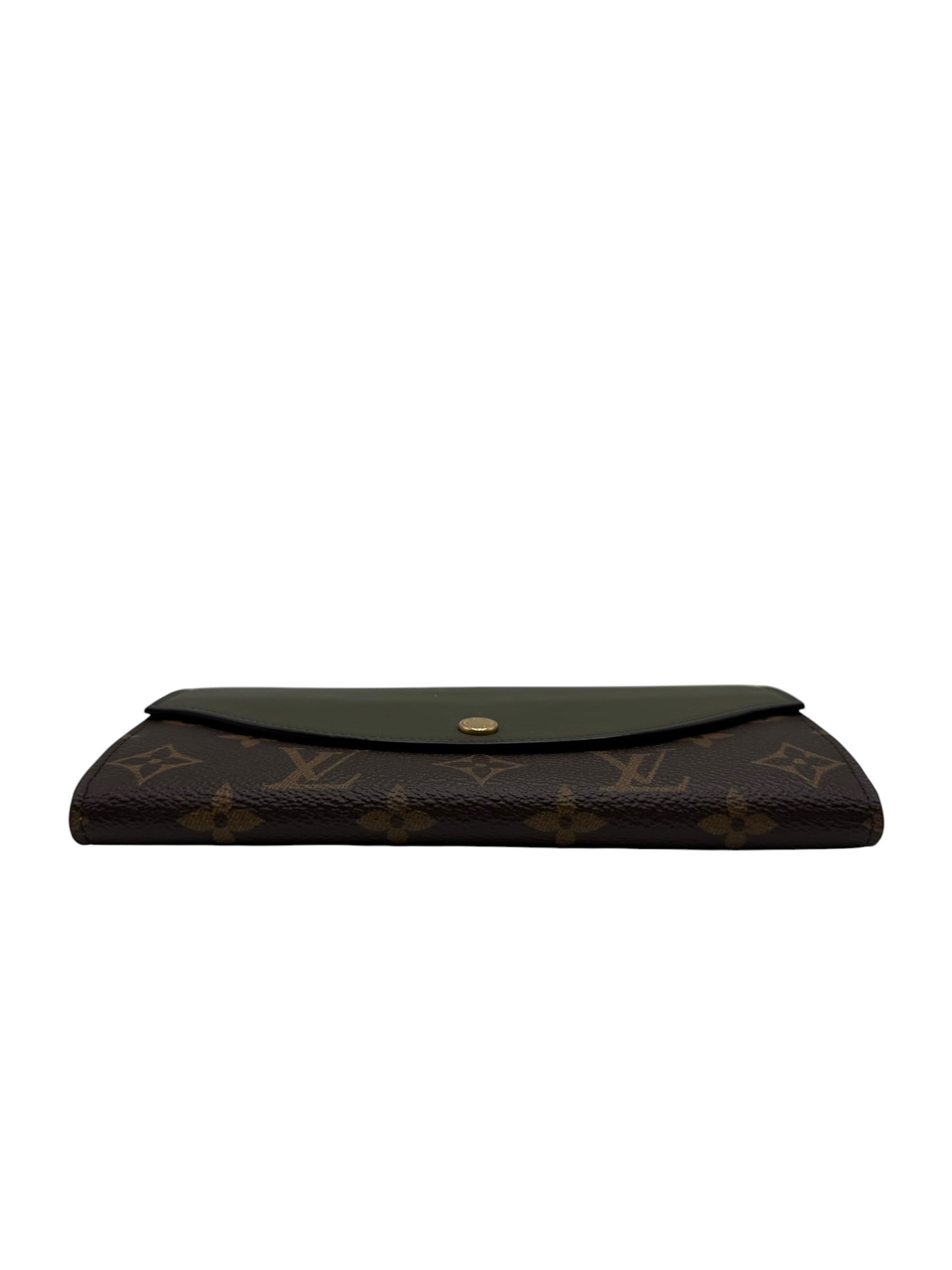LOUIS VUITTON SARAH CALFSKIN WALLET IN OLIVE GREEN