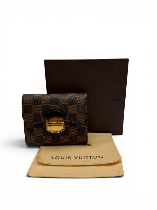 LOUIS VUITTON JOEY CANVAS DAMIER EBENE WALLET