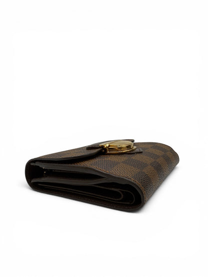LOUIS VUITTON JOEY CANVAS DAMIER EBENE WALLET