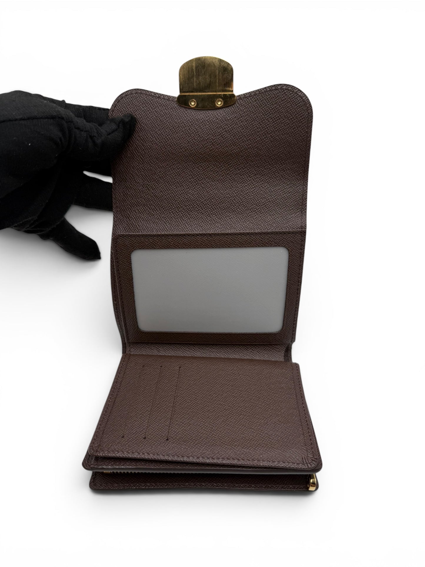 LOUIS VUITTON JOEY CANVAS DAMIER EBENE WALLET
