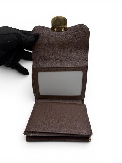 LOUIS VUITTON JOEY CANVAS DAMIER EBENE WALLET
