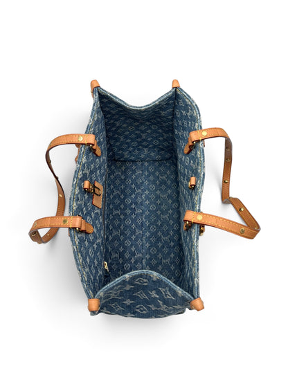 LOUIS VUITTON MONOGRAM DENIM MM TOTE BLUE