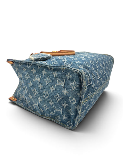 LOUIS VUITTON MONOGRAM DENIM MM TOTE BLUE